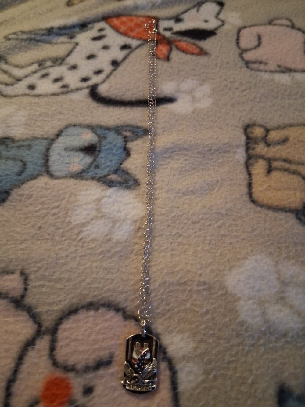SMALL TWIN TOWERS 911 MEMOMAL CHARM ON THIN 18 INCH CHAIN